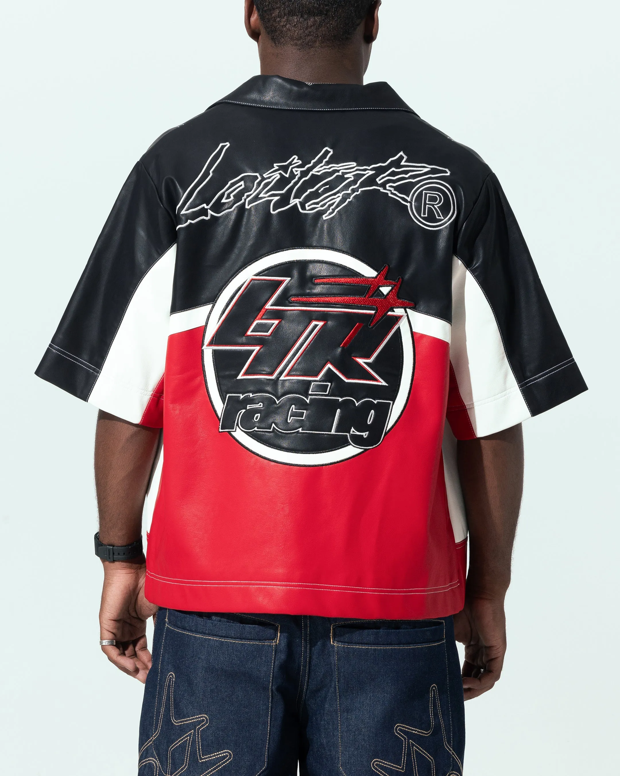 Loiter Racer Button Up Shirt Black/Red