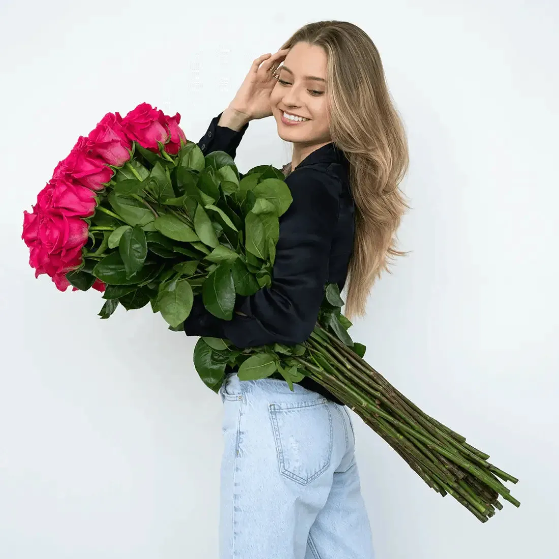 Long Stem White Explosion Roses  | Harvested Fresh 24 Inches