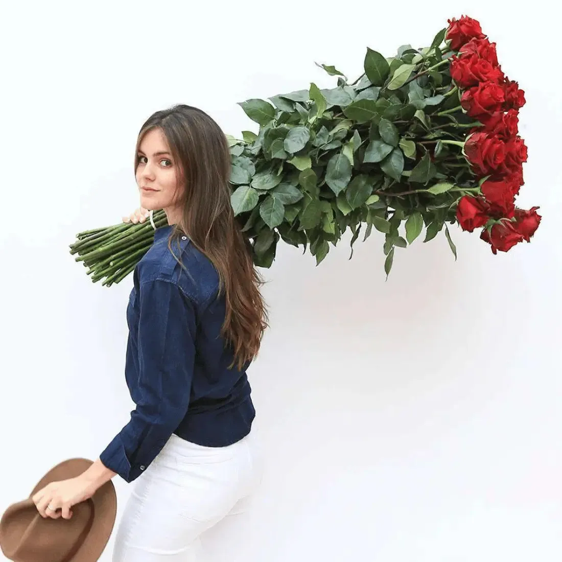 Long Stem White Explosion Roses  | Harvested Fresh 24 Inches