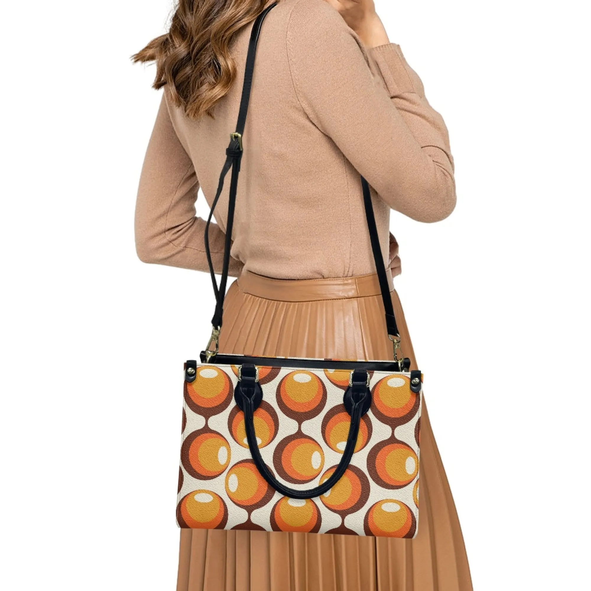 Mid Century Handbag, Mod Purse, Mod 60s handbag, 60s style handbag, Mod orange opt art bag, Space Age Handbag, 60s Purse, Orange Purse