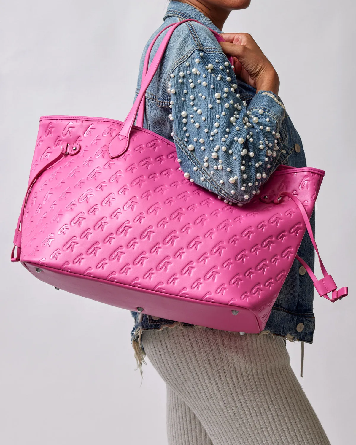 MONOGRAM GLAM TOTE - HOT PINK
