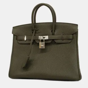 Olive Green Togo Leather Birkin 25 Tote Bag
