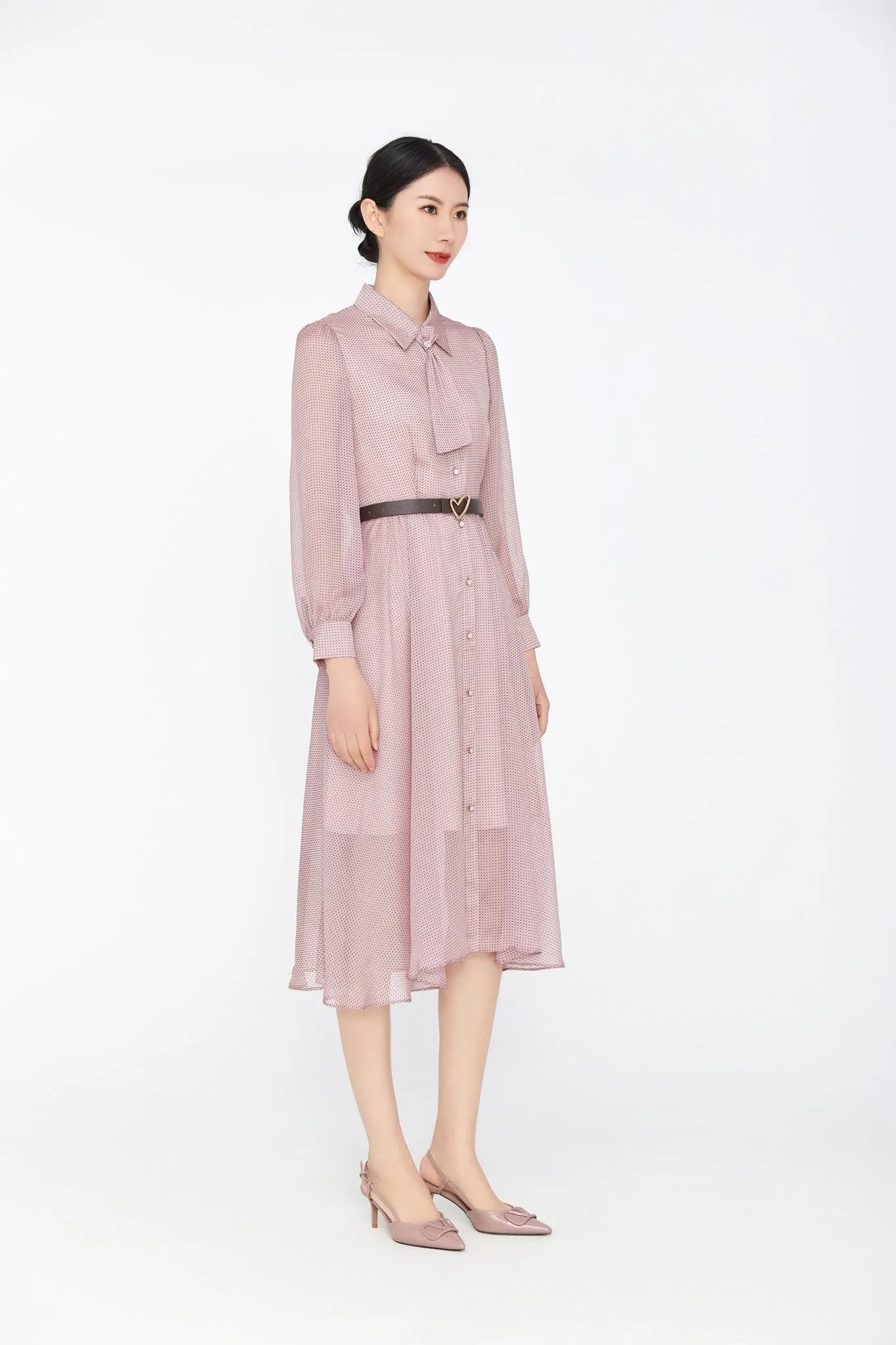 Pink Bow Tie Waist Maxi Dress
