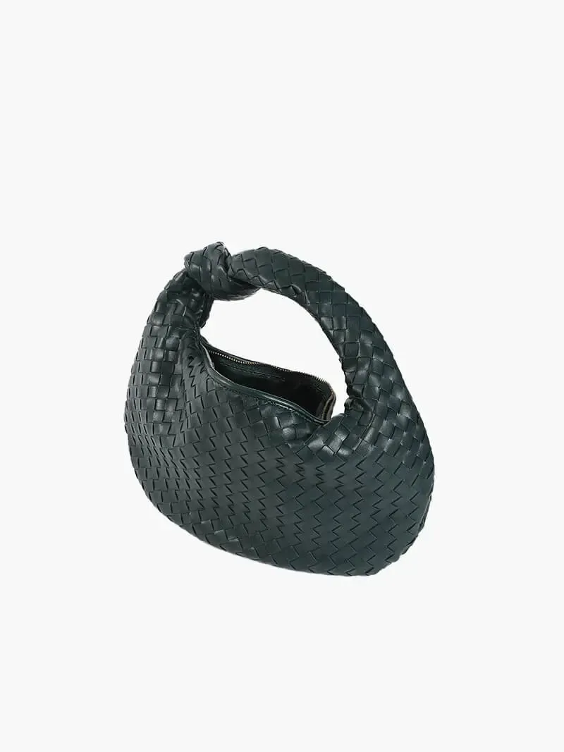 Piper | Compact Woven Handbag with Knot Handle | Medium size