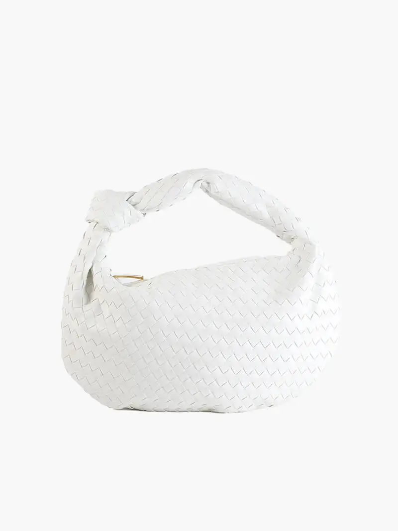 Piper | Compact Woven Handbag with Knot Handle | Medium size