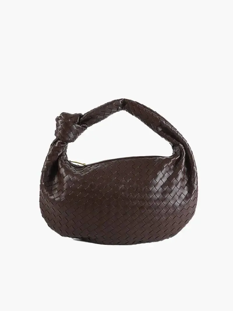 Piper | Compact Woven Handbag with Knot Handle | Medium size
