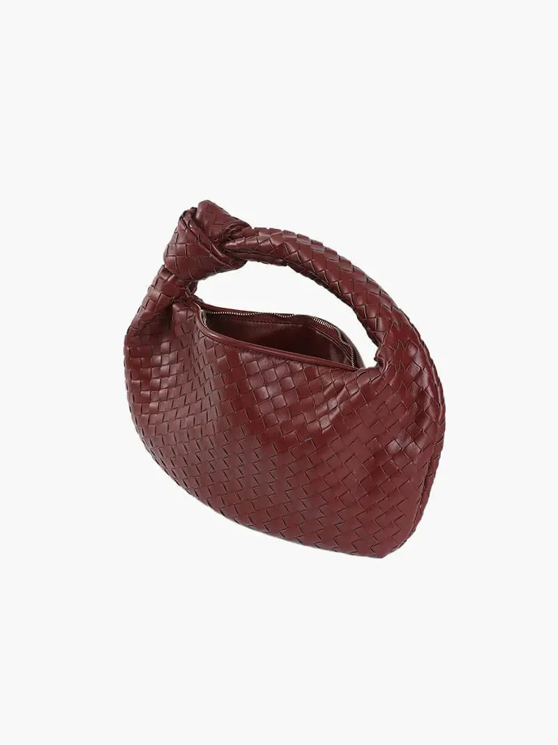 Piper | Compact Woven Handbag with Knot Handle | Medium size