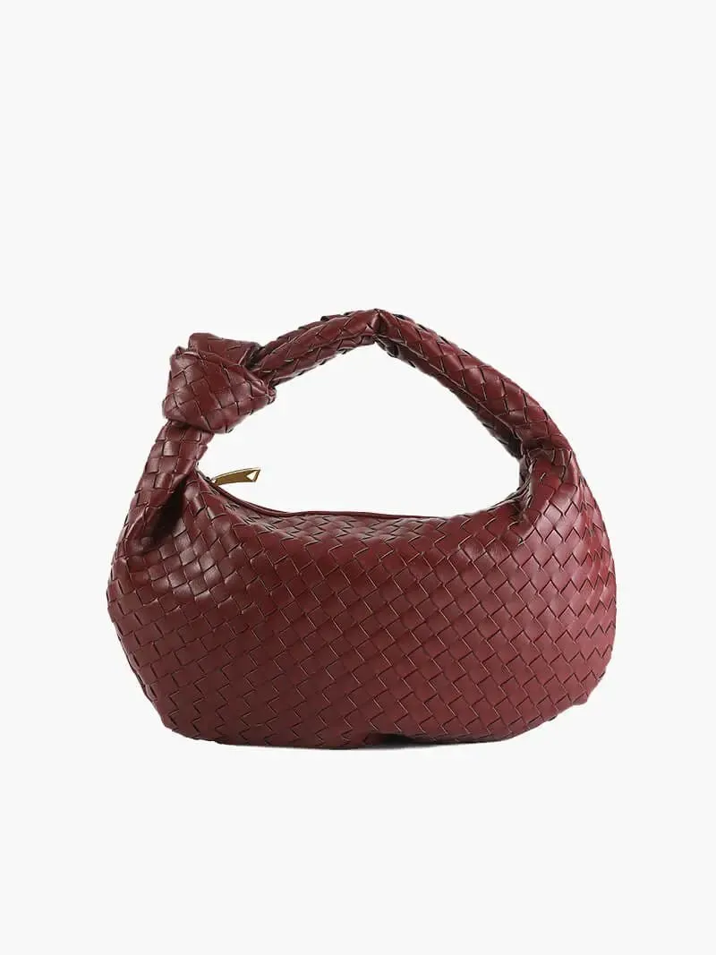 Piper | Compact Woven Handbag with Knot Handle | Medium size
