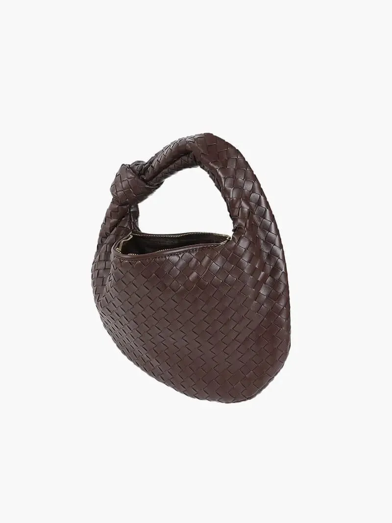 Piper | Compact Woven Handbag with Knot Handle | Medium size