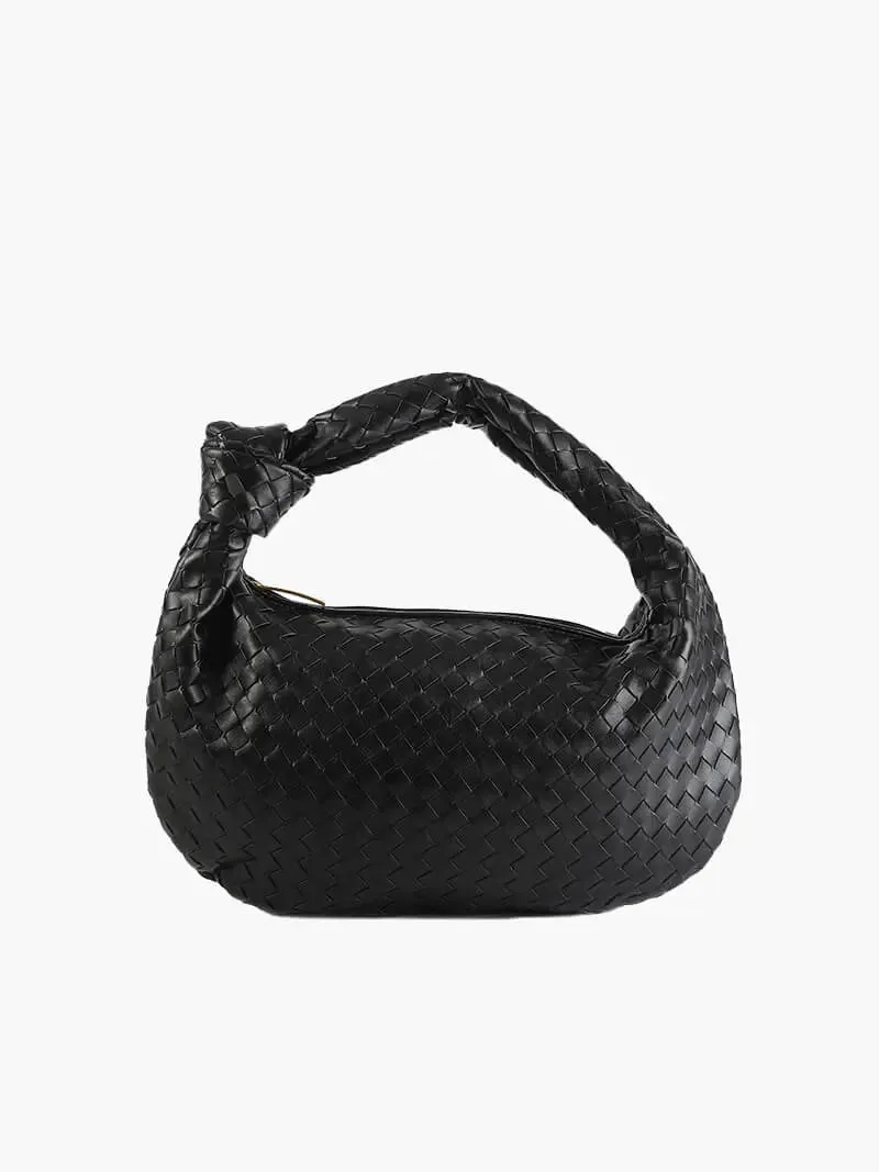 Piper | Compact Woven Handbag with Knot Handle | Medium size