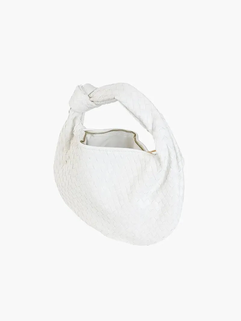 Piper | Compact Woven Handbag with Knot Handle | Medium size