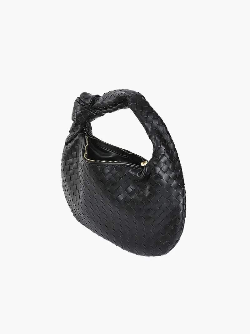 Piper | Compact Woven Handbag with Knot Handle | Medium size