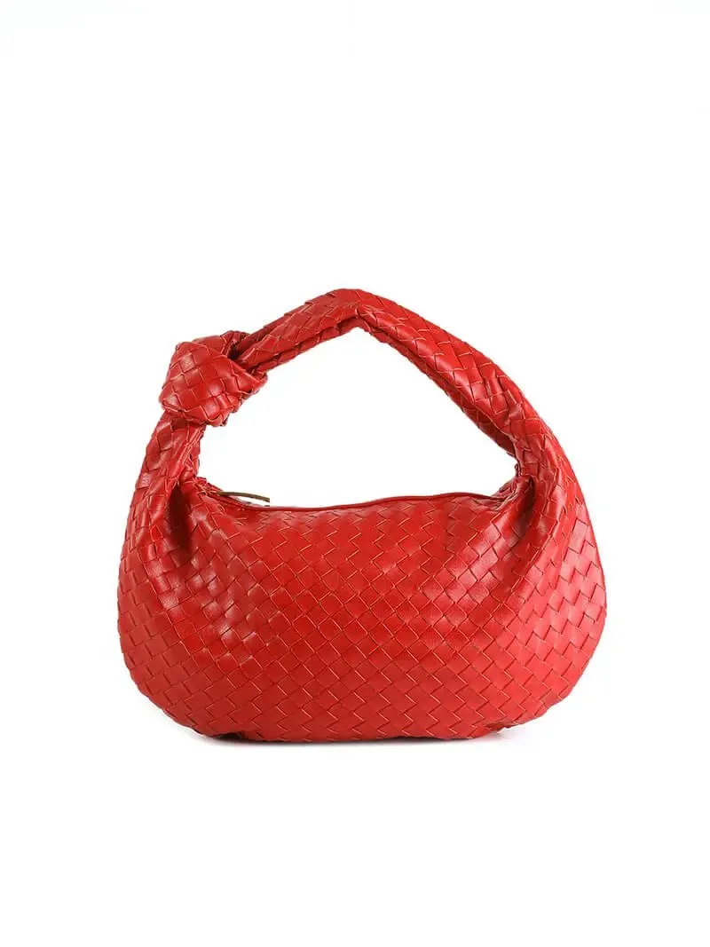 Piper | Compact Woven Handbag with Knot Handle | Medium size