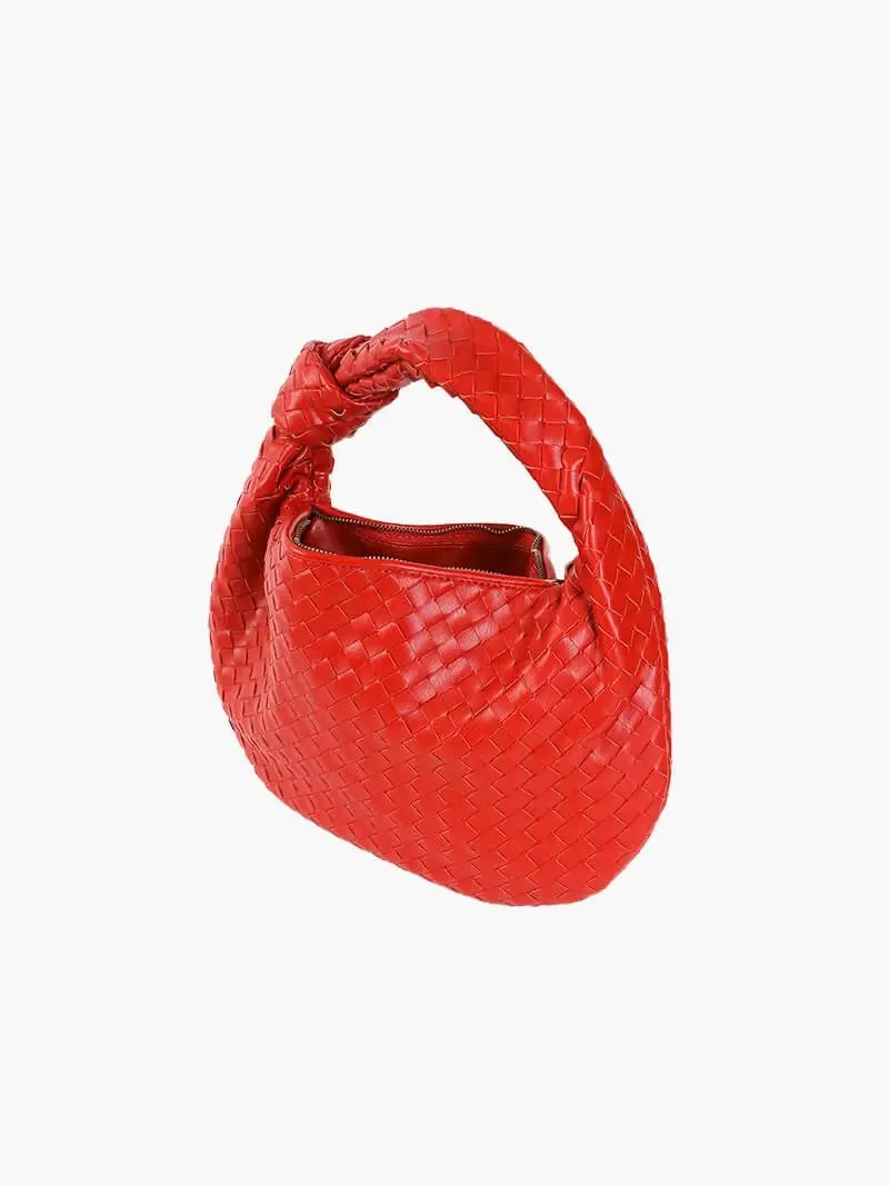 Piper | Compact Woven Handbag with Knot Handle | Medium size