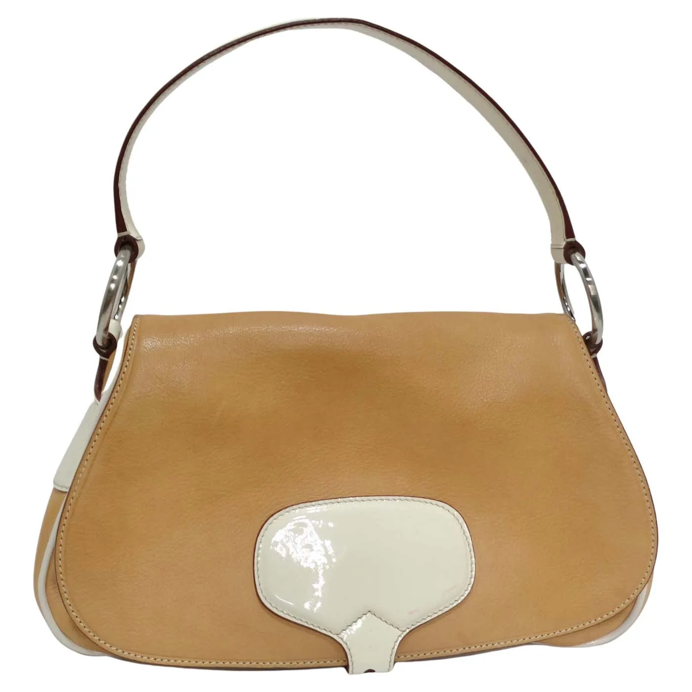 Prada 2000s Camel Leather Top Handle Bag