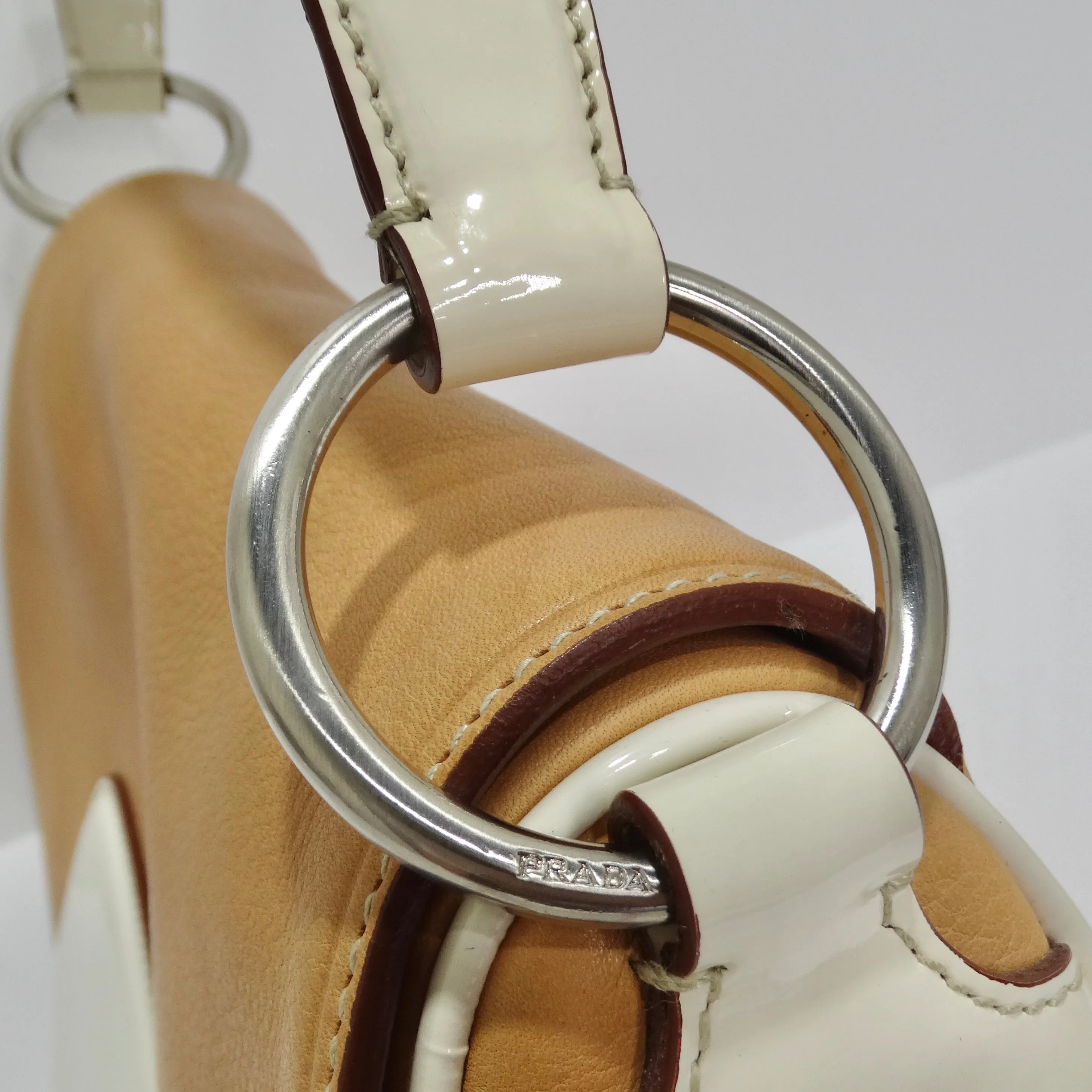 Prada 2000s Camel Leather Top Handle Bag