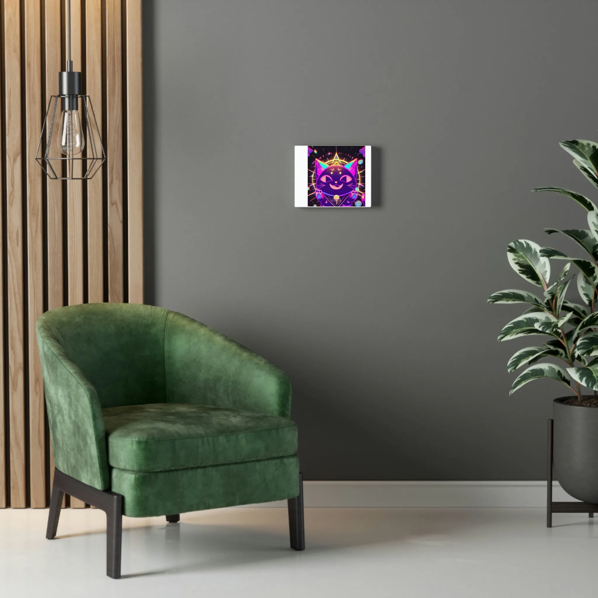 Purple Cat Stretched Canvas
