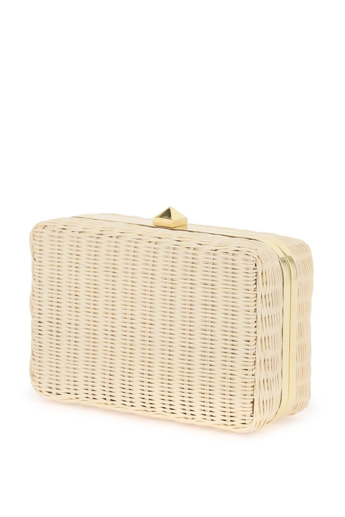 "hard straw clutch bag"