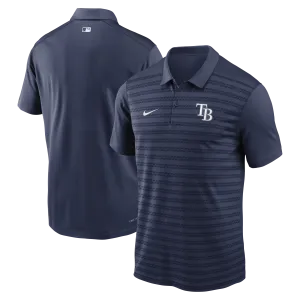 Rays Men's Nike 2025 Navy Authentic Collection Victory Striped Performance Polo