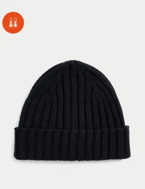 Ribbed Knitted Beanie Hat