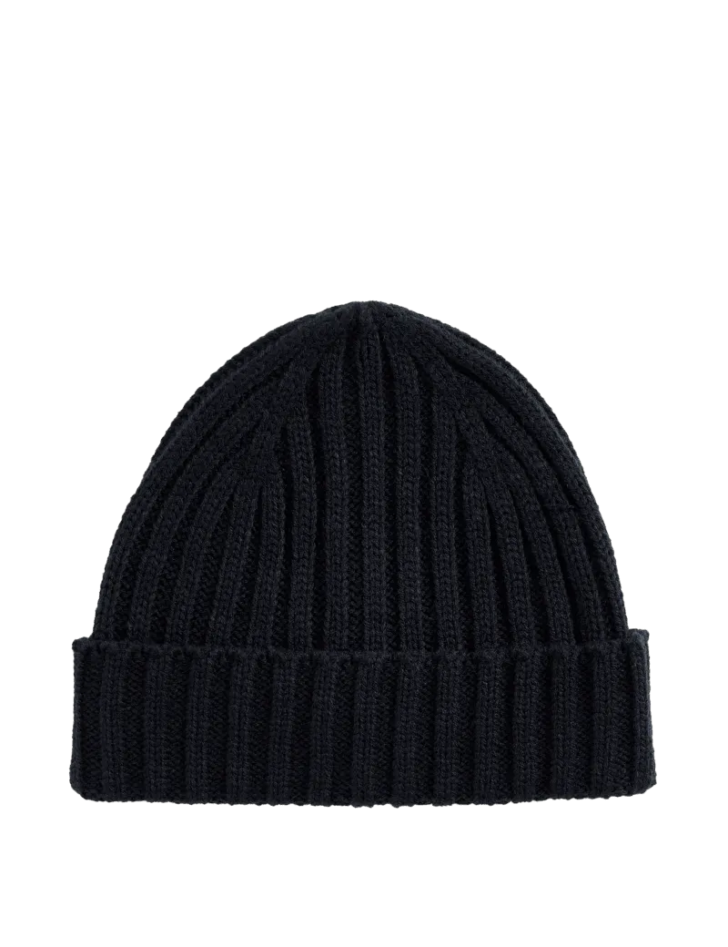 Ribbed Knitted Beanie Hat