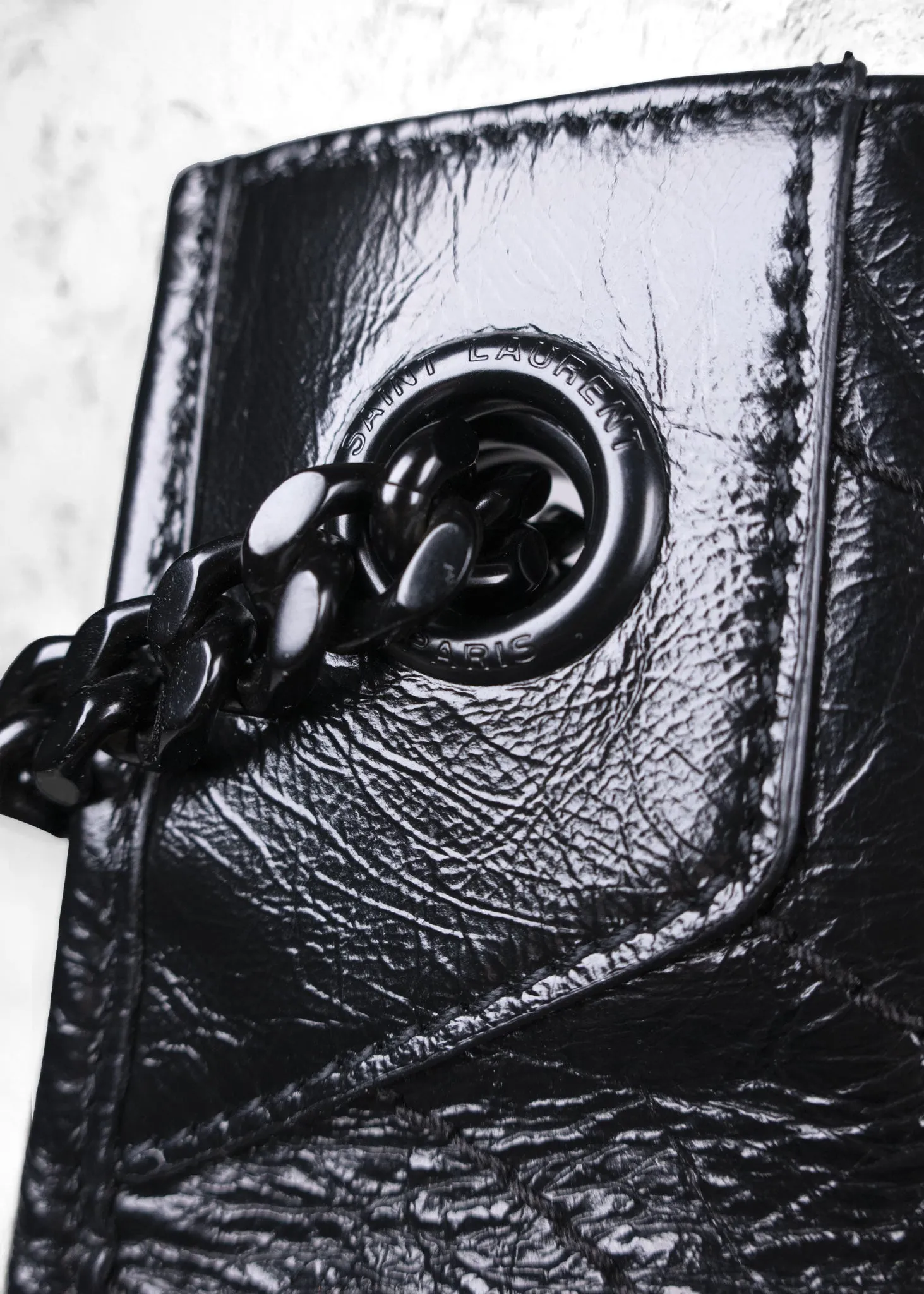 Saint Laurent Crinkled Calfskin Matelasse Monogram Niki Shopper Tote