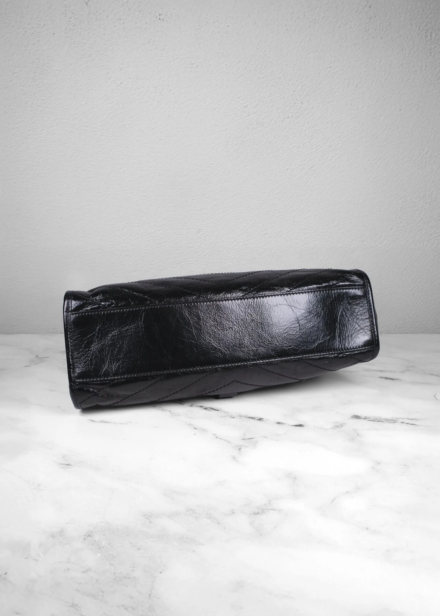 Saint Laurent Crinkled Calfskin Matelasse Monogram Niki Shopper Tote