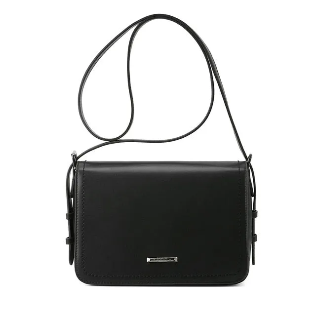 Solid Square Hasp Shoulder Bag