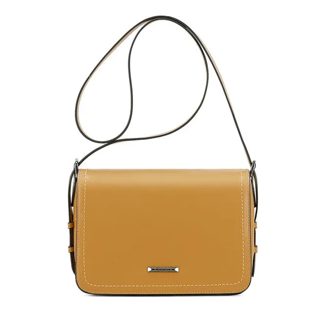 Solid Square Hasp Shoulder Bag