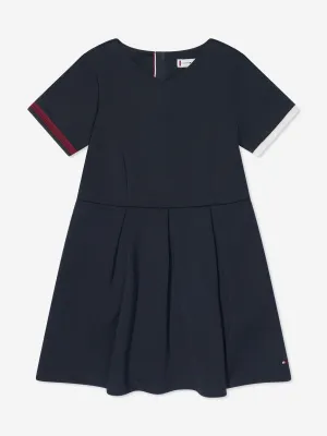Tommy Hilfiger Girls Global Stripe Punto Dress in Navy