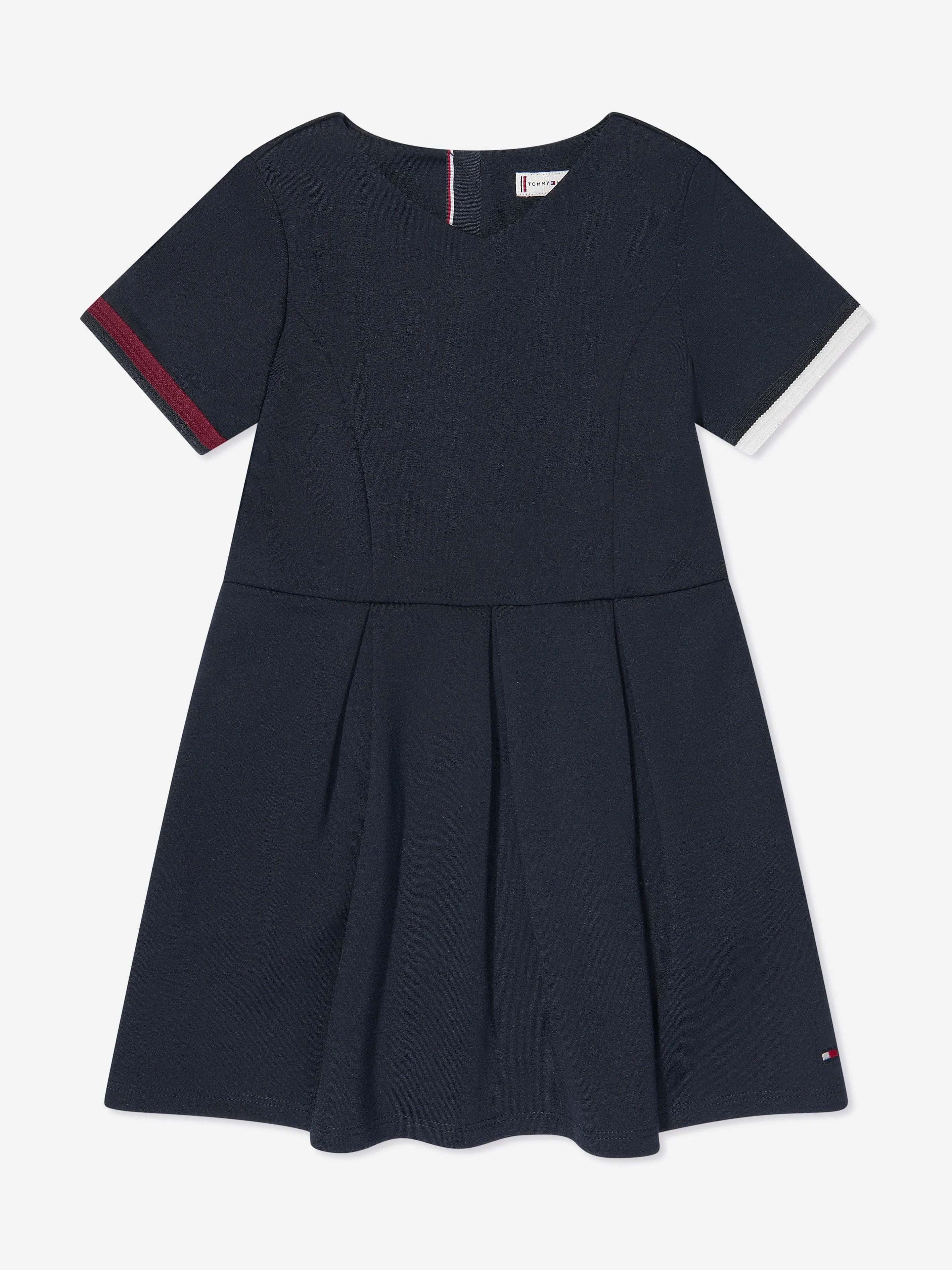 Tommy Hilfiger Girls Global Stripe Punto Dress in Navy