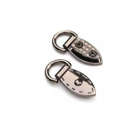 Two Decorative Mini Strap Connectors Gunmetal - Sallie Tomato