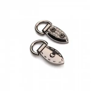 Two Decorative Mini Strap Connectors Gunmetal - Sallie Tomato