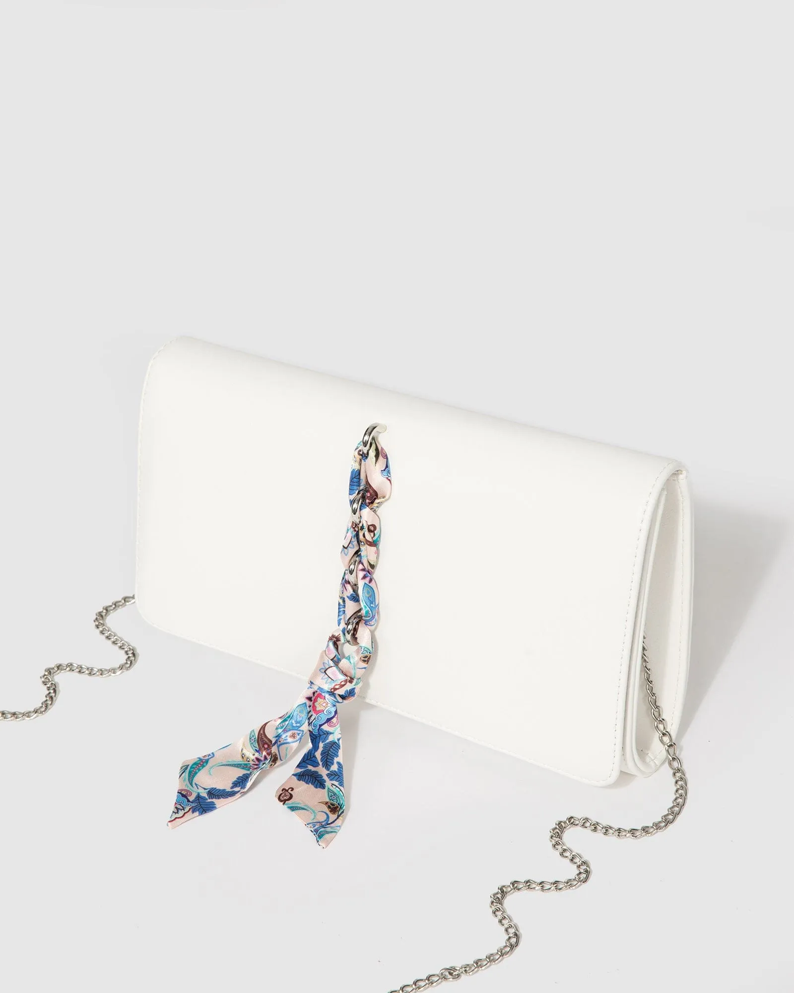 White Rosanna Scarf Clutch Bag
