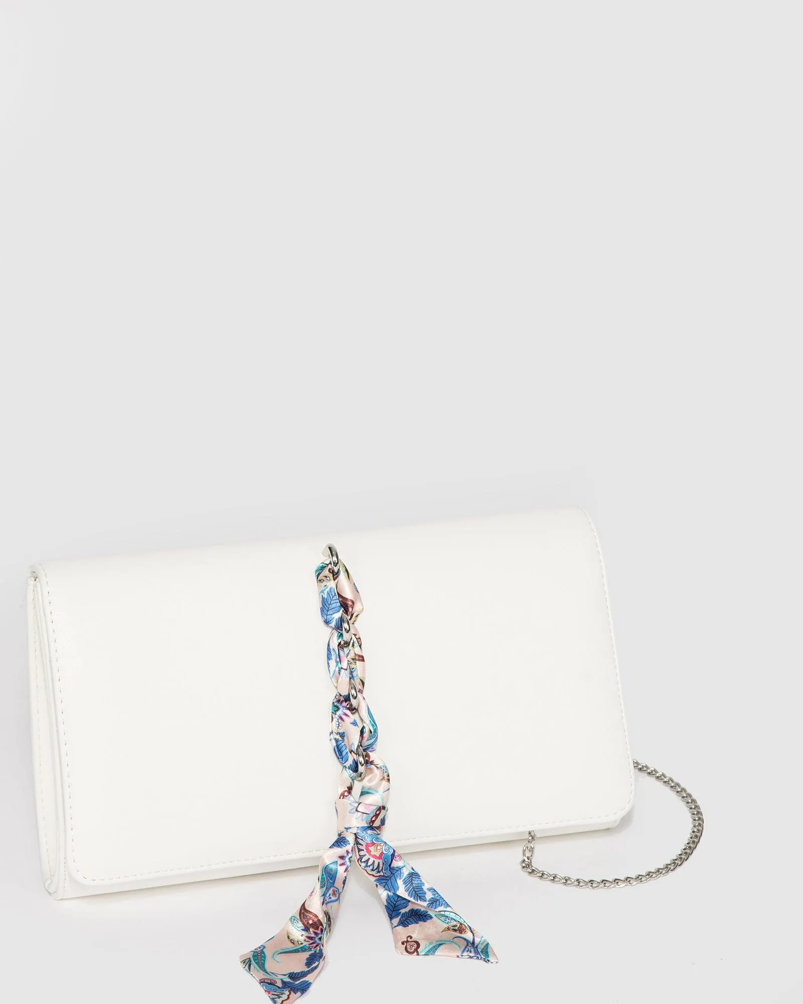 White Rosanna Scarf Clutch Bag