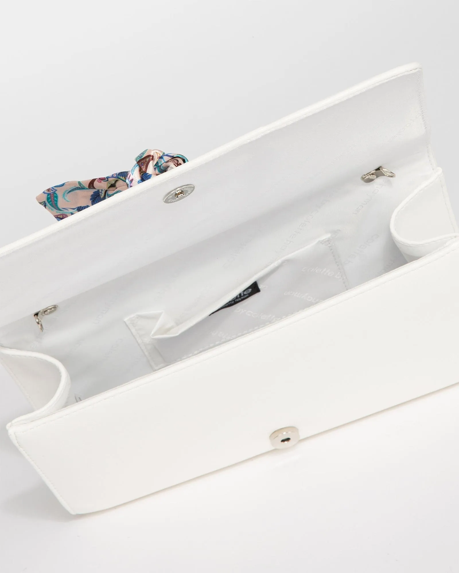 White Rosanna Scarf Clutch Bag
