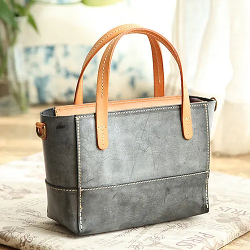 Women's Leather Small Satchel Handbags Purse