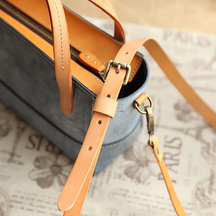 Women's Leather Small Satchel Handbags Purse