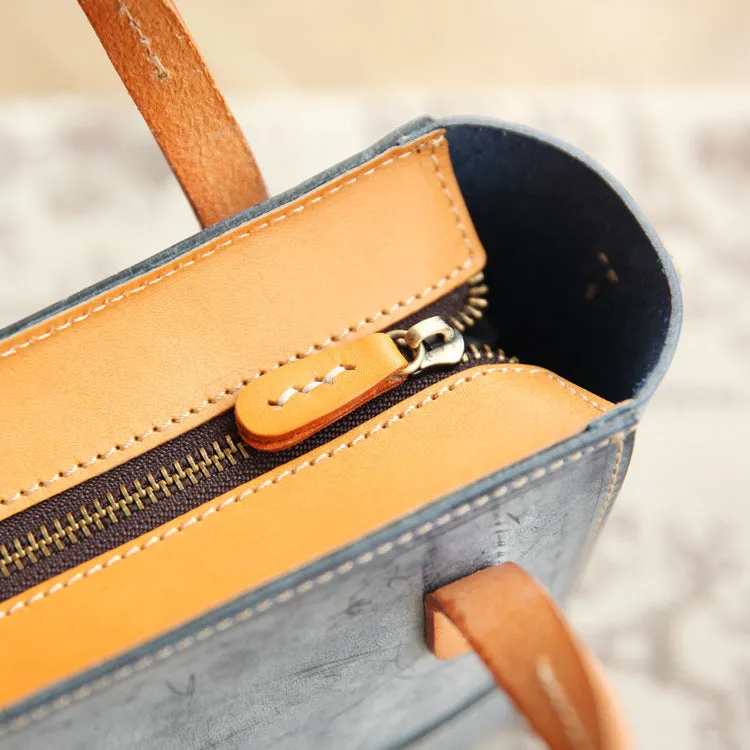 Women's Leather Small Satchel Handbags Purse