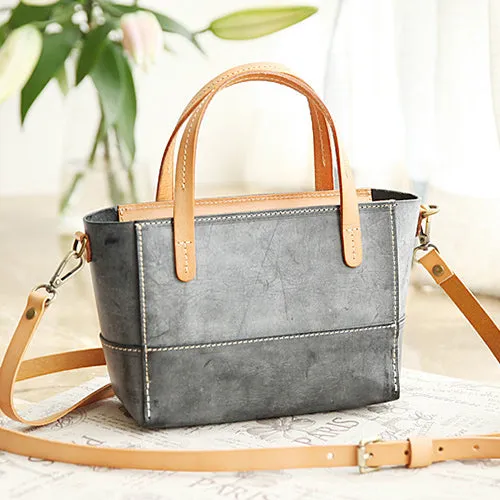 Women's Leather Small Satchel Handbags Purse