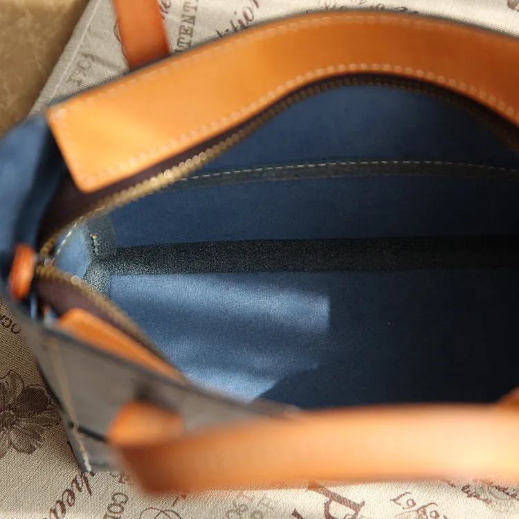 Women's Leather Small Satchel Handbags Purse
