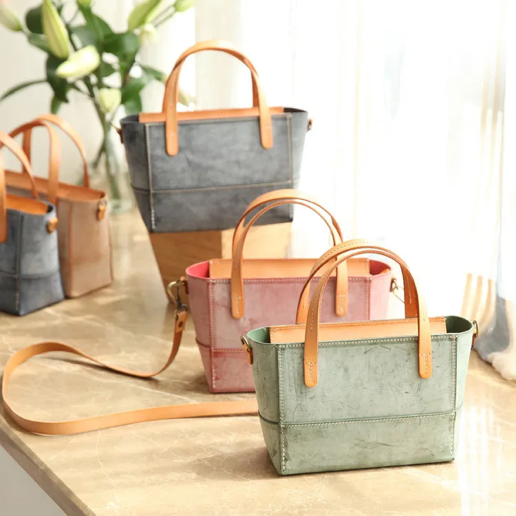 Women's Leather Small Satchel Handbags Purse