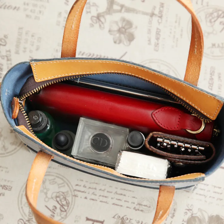 Women's Leather Small Satchel Handbags Purse