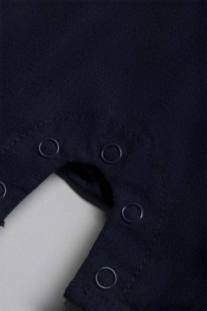 Woven Occasion Dungaree Boy Navy