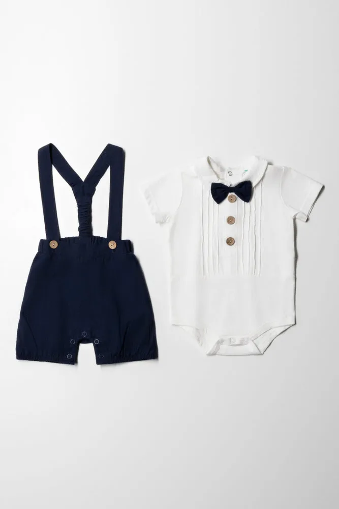 Woven Occasion Dungaree Boy Navy