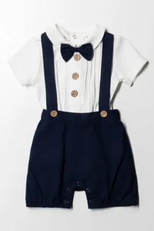 Woven Occasion Dungaree Boy Navy